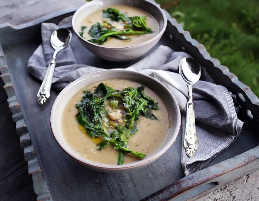 Creamy Rapini and White Bean Soup