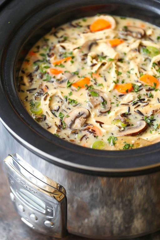 Creamy Slow Cooker Chicken and Wild Rice Soup