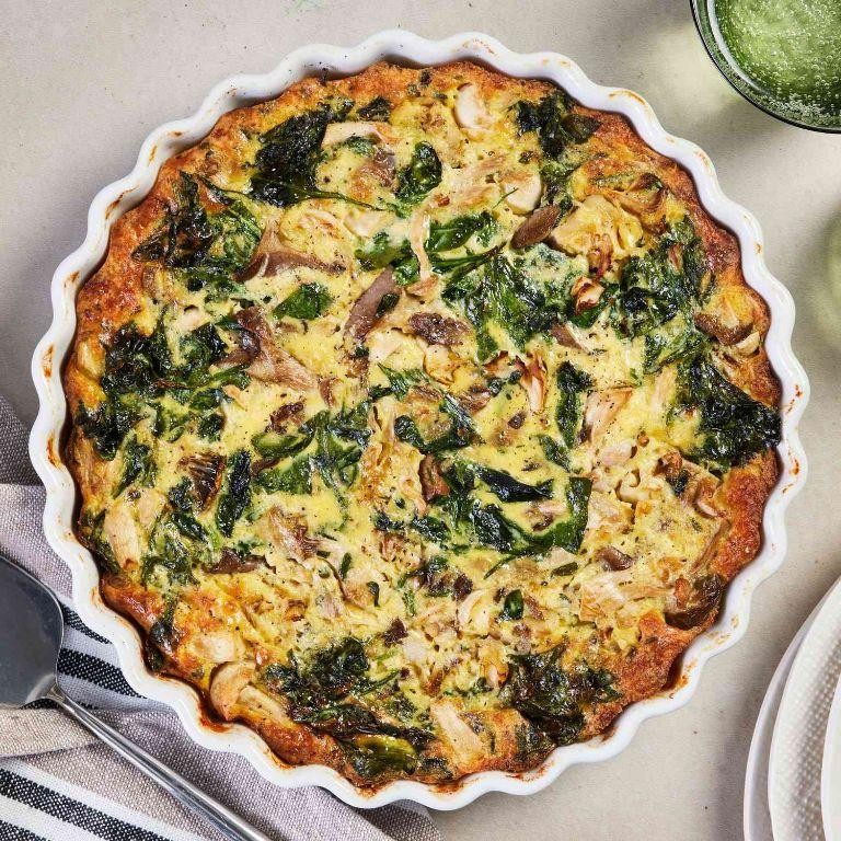 Creamy Spinach and Mushroom Quiche