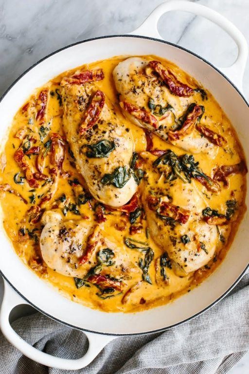 Creamy Tuscan Chicken Breasts with Spinach