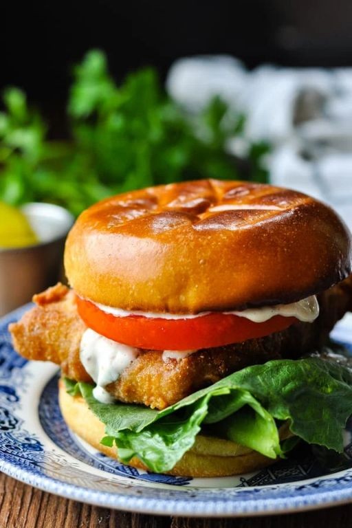 Crispy Fried Snapper Sandwich with Garlic Tartar Sauce