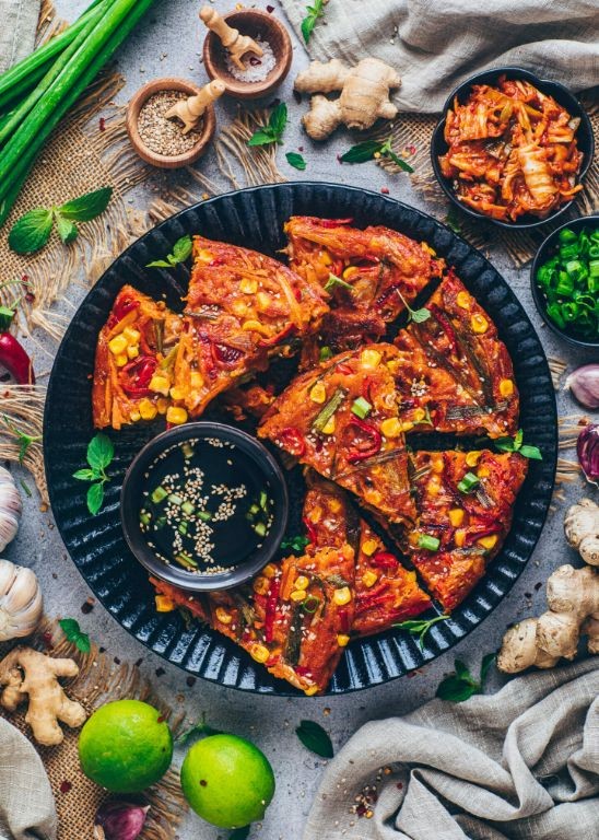 Crispy Korean Vegan Kimchi Pancakes