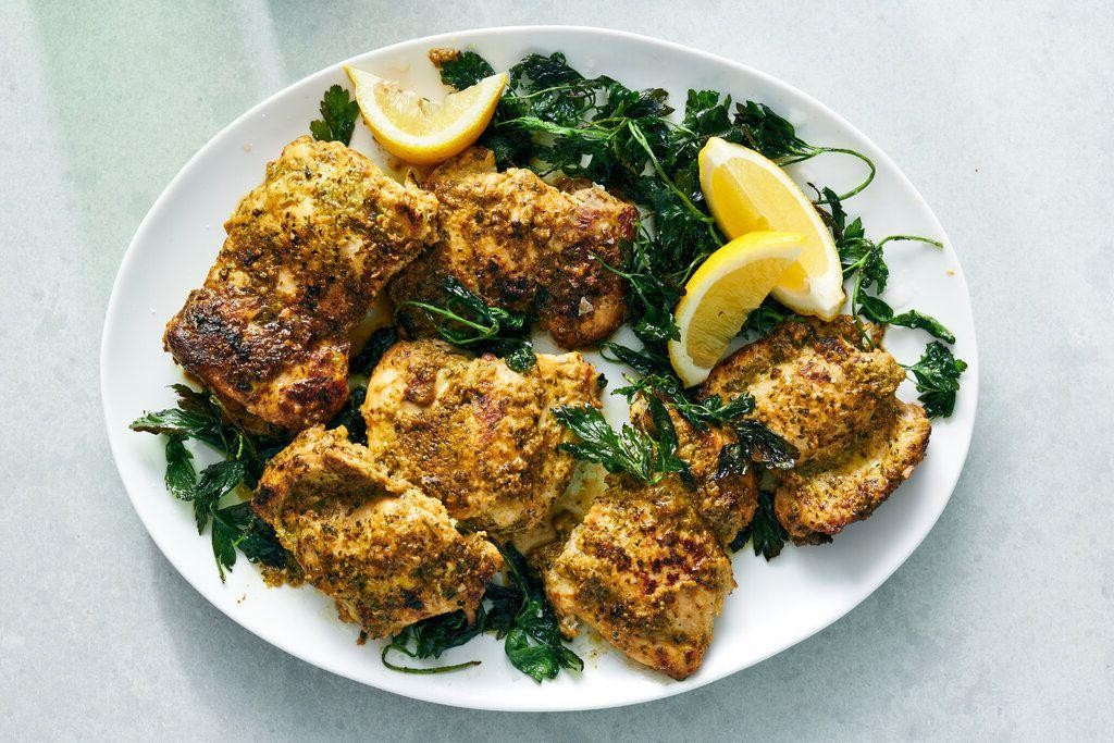 Crispy Pan-Seared Chicken Thighs with Herbs