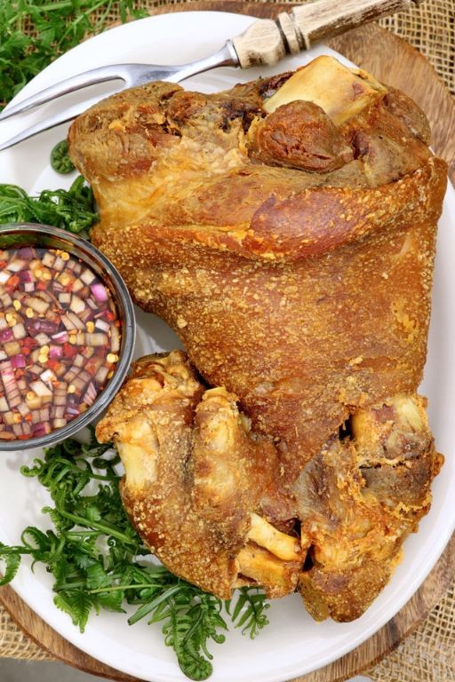 Crispy Pata Sisig with Vinegar Dip