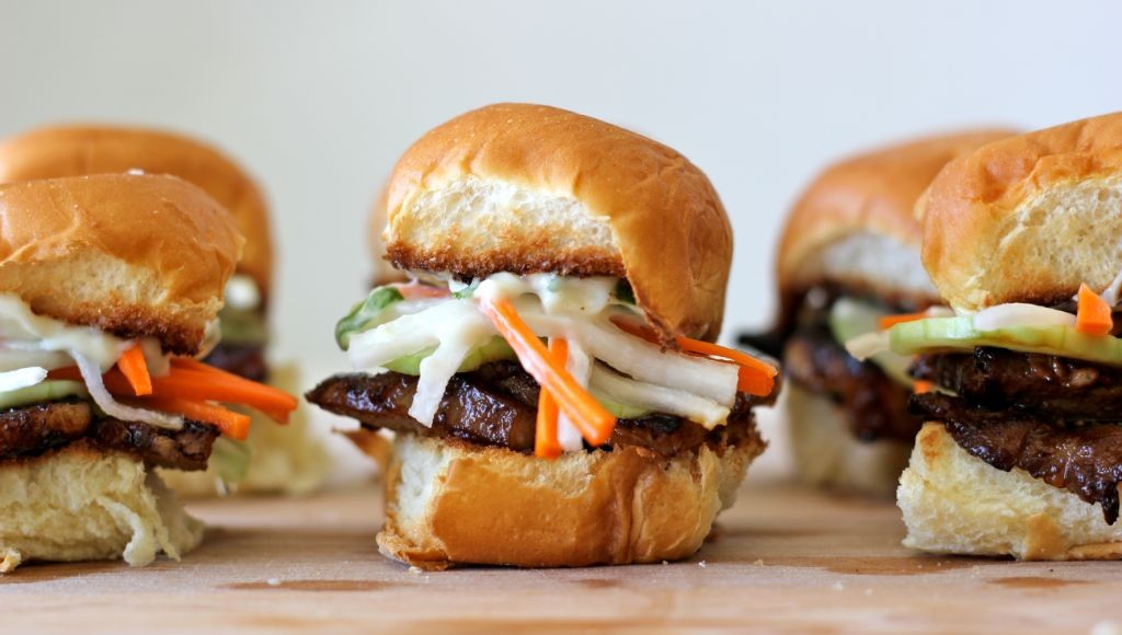 Crispy Pork Belly Sliders with Pickled Vegetables