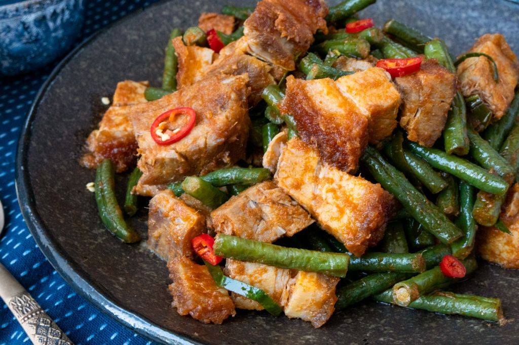 Crispy Pork Belly Stir-Fry with Green Beans