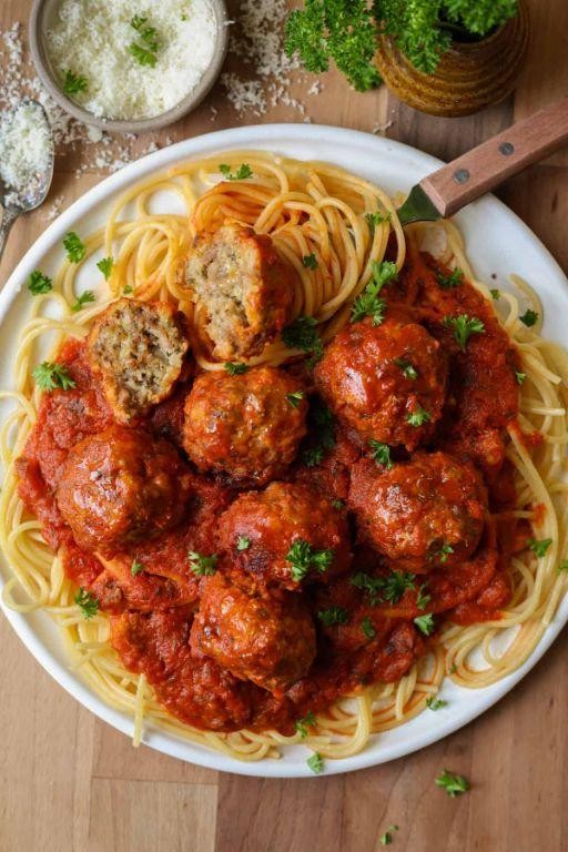 Crock Pot Ground Pork Meatballs in Marinara