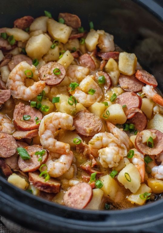 Crock Pot Spicy Cajun Shrimp and Sausage