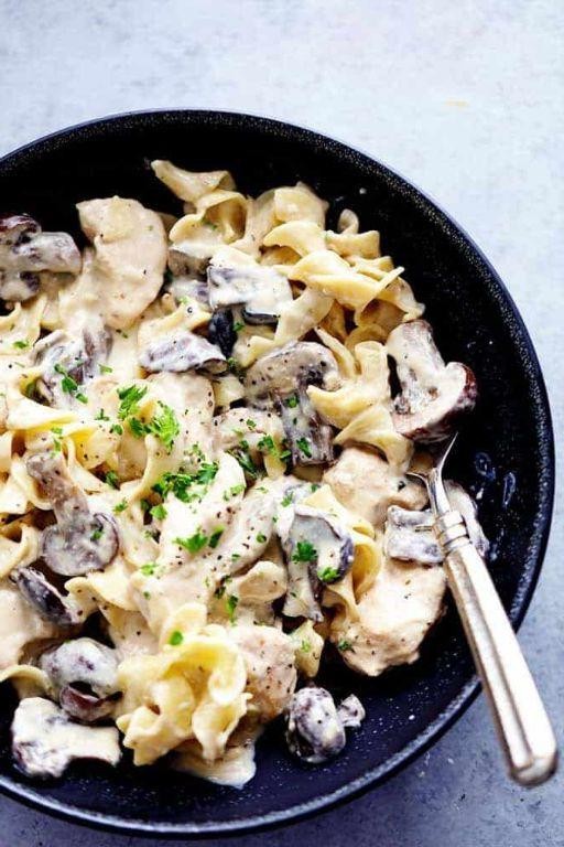 Crockpot Chicken and Mushroom Stroganoff