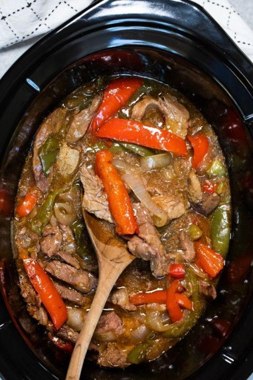 Crockpot Pepper Steak with Onions