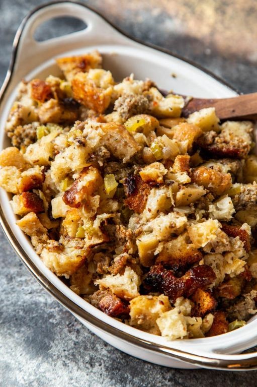 Crockpot Sausage and Apple Stuffing