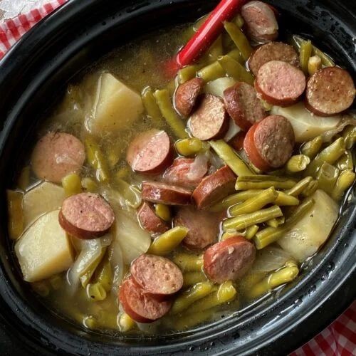 Crockpot Sausage and Green Bean Casserole
