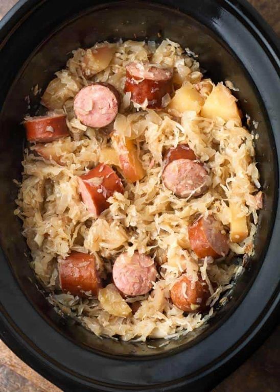 Crockpot Sausage and Sauerkraut