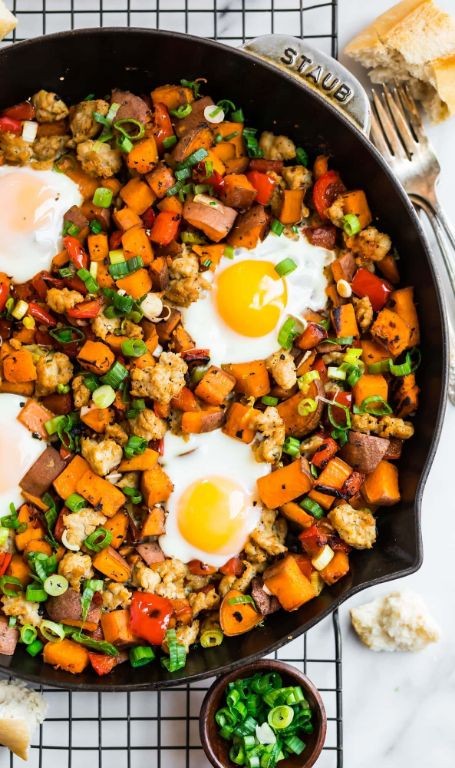 Crockpot Sausage and Sweet Potato Hash