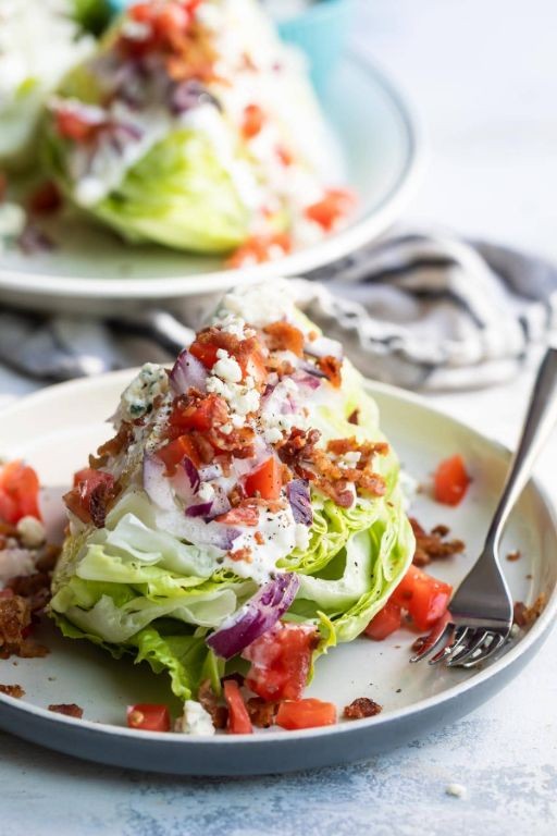 Crunchy Iceberg Lettuce Wedge Salad with Blue Cheese Dressing