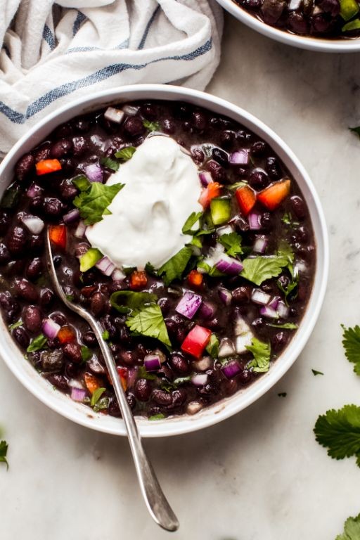 Cuban-Inspired Black Bean Soup with Cilantro