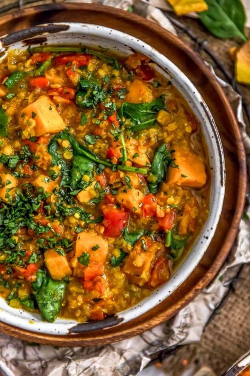 Curried Lentil Soup with Sweet Potatoes