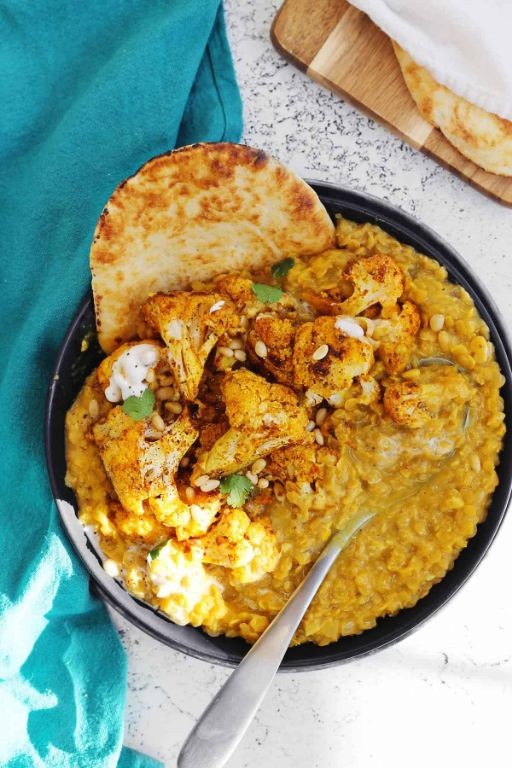 Curried Lentil and Cauliflower Bake