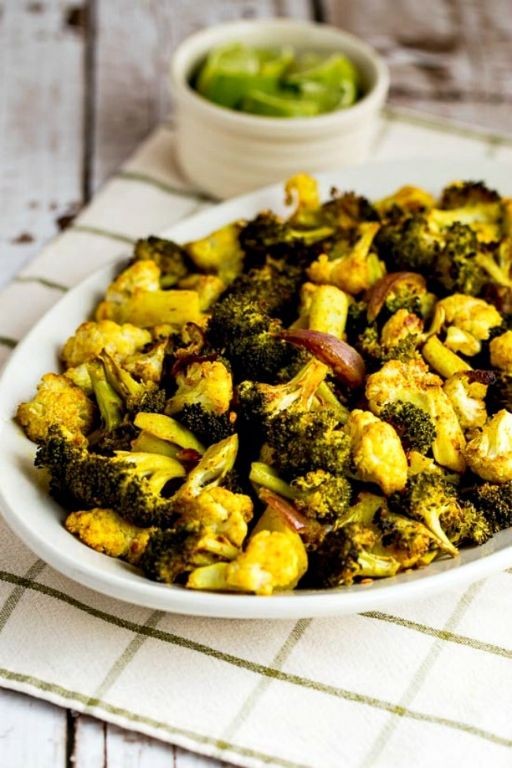 Curry Roasted Broccoli and Cauliflower