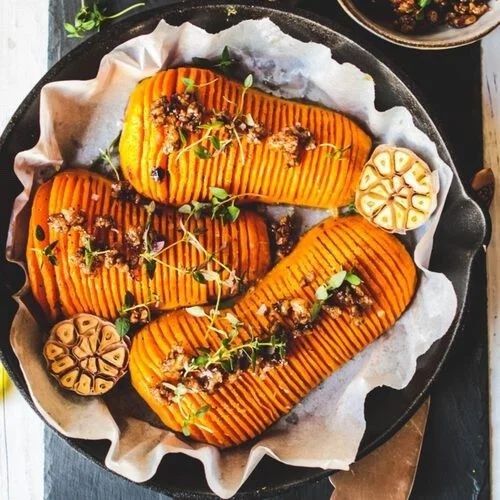 Curry Spiced Hasselback Butternut Squash