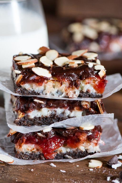 Dark Chocolate Cherry Magic Bars