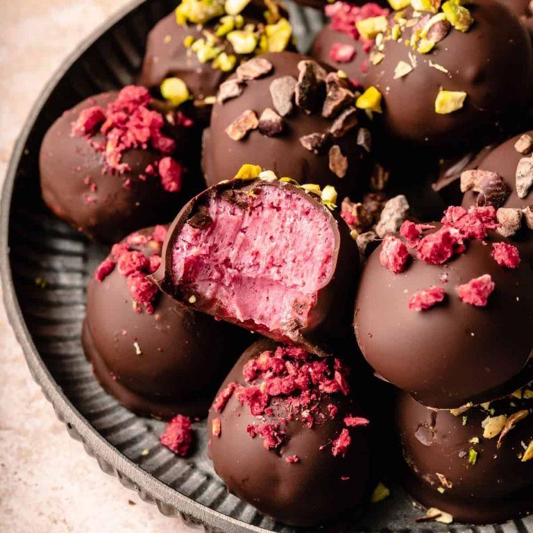 Dark Chocolate Raspberry Truffles