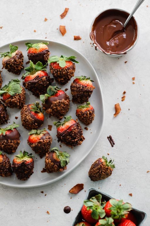 Dark Chocolate and Coconut Strawberries