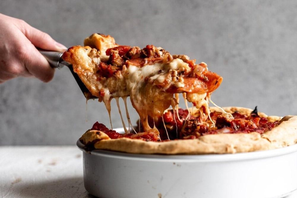 Deep-Dish Pepperoni Pizza