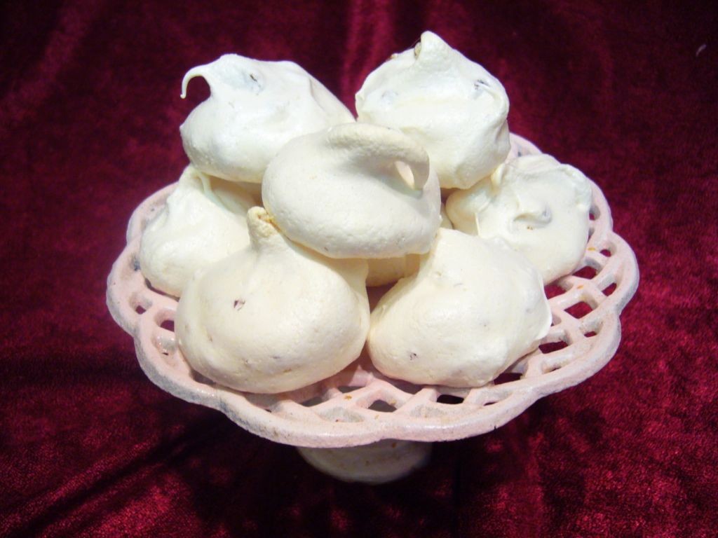 Delicate Cherry Almond Meringue Cookies