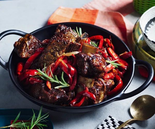 Derek Tibs (Dry-Fried Beef with Rosemary and Peppers)