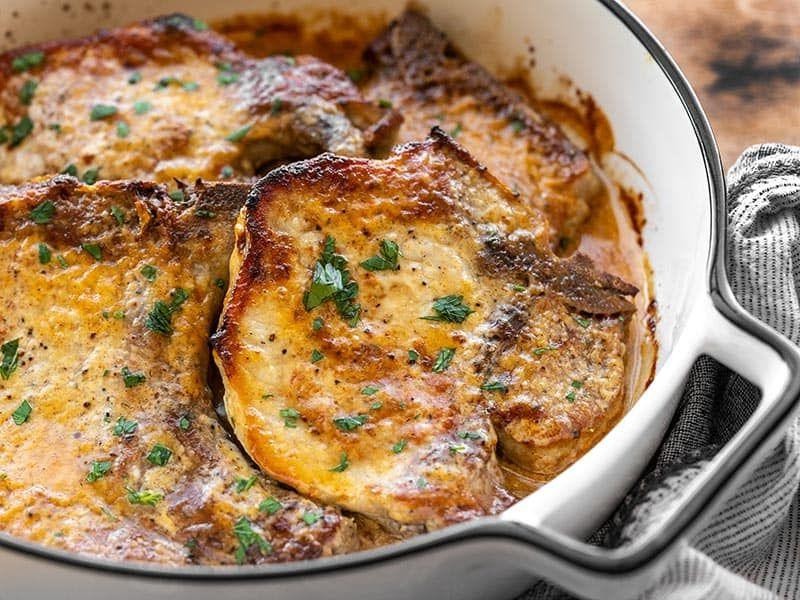 Dijon Mustard and Garlic Pork Chops