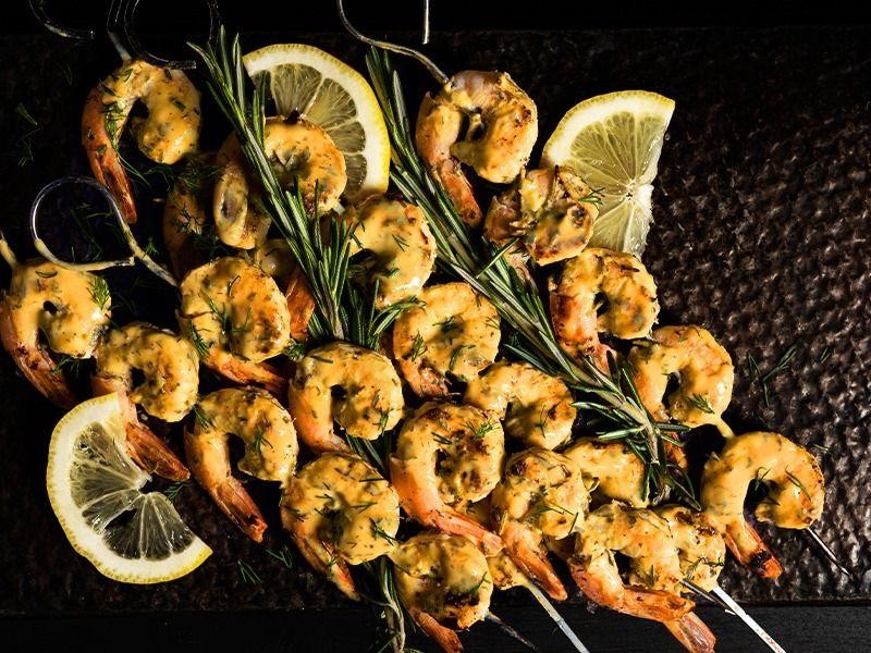 Dijon Mustard and Lemon Grilled Shrimp