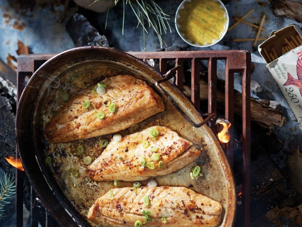Dill and Mustard Baked Walleye