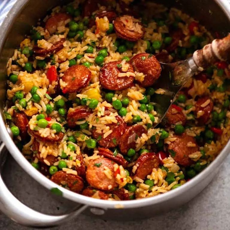 Easy Sausage and Rice Crockpot Casserole