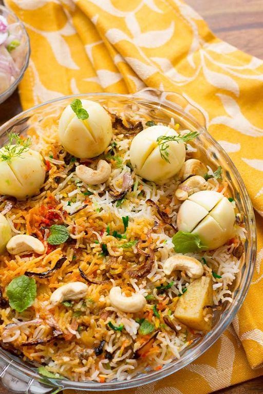 Egg Biryani with Mint Chutney