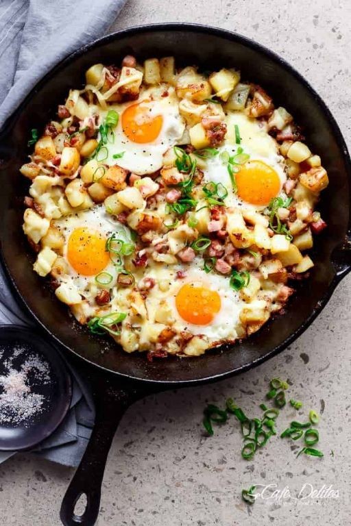 Egg and Potato Hash with Crispy Bacon