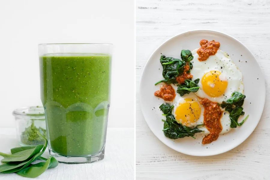 Egg and Spinach Breakfast Smoothie