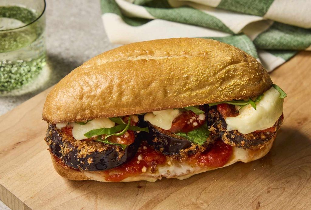 Eggplant Parmesan Submarine Sandwich
