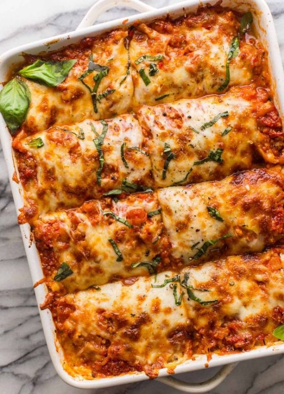 Eggplant and Ground Turkey Lasagna Casserole