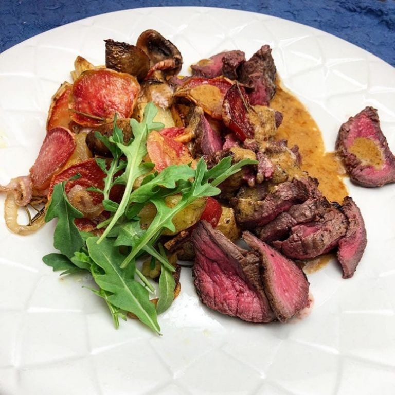 Elk Roast with Dijon Mustard and Fresh Herbs