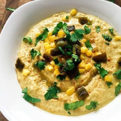 Elote Hummus with Charred Corn and Cumin