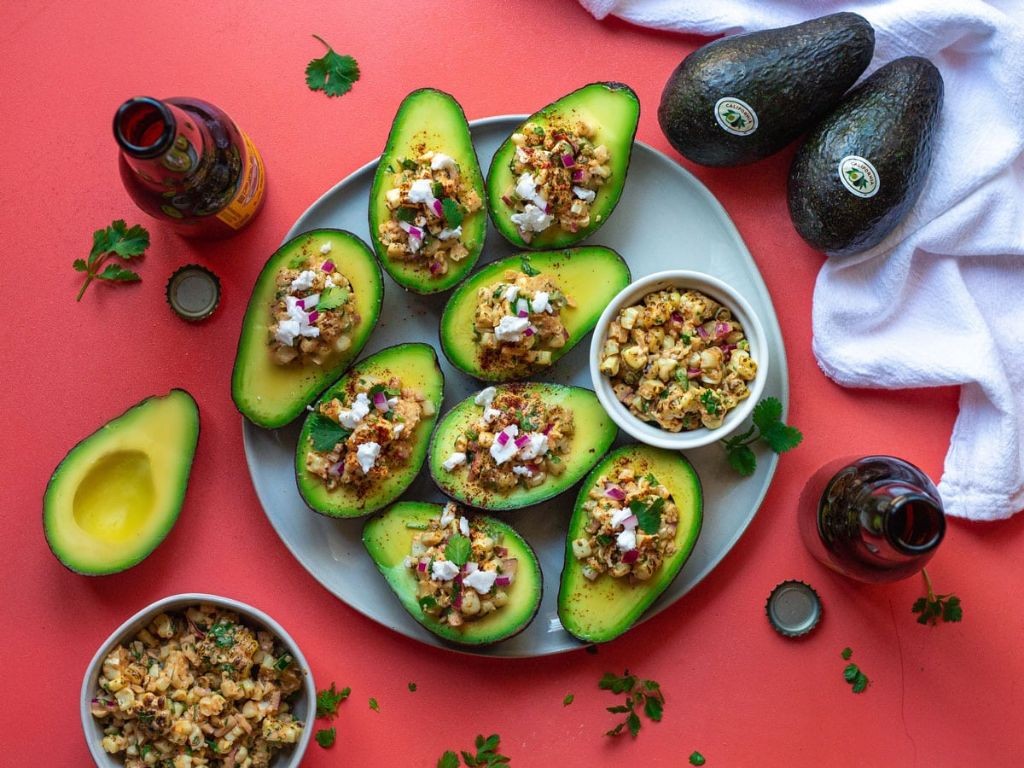 Elote-Stuffed Avocados with Lime Zest