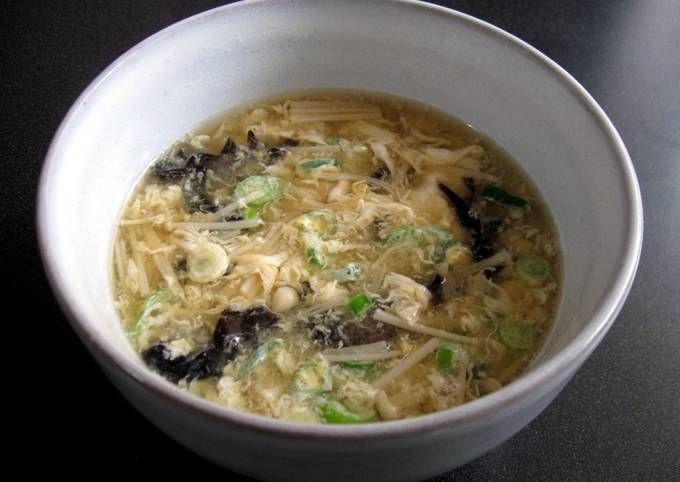 Enoki Mushroom and Egg Drop Soup