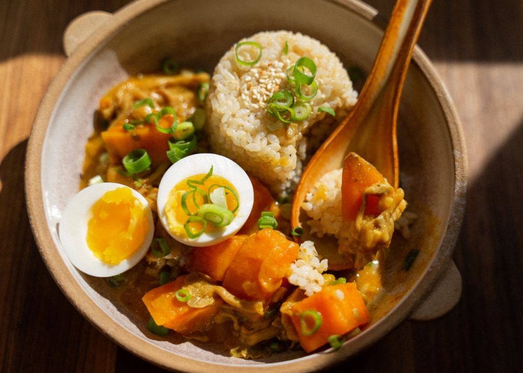 Enoki Mushroom and Sweet Potato Curry