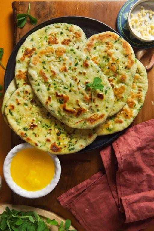 Fenugreek Garlic Naan Bread