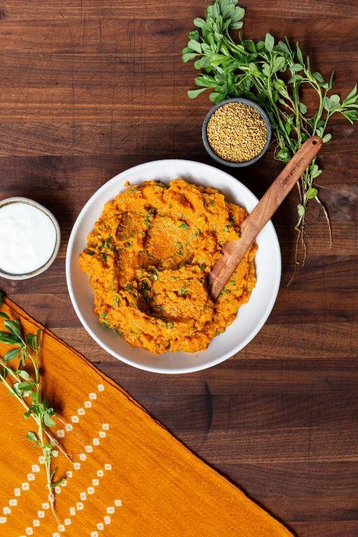 Fenugreek and Sweet Potato Mash