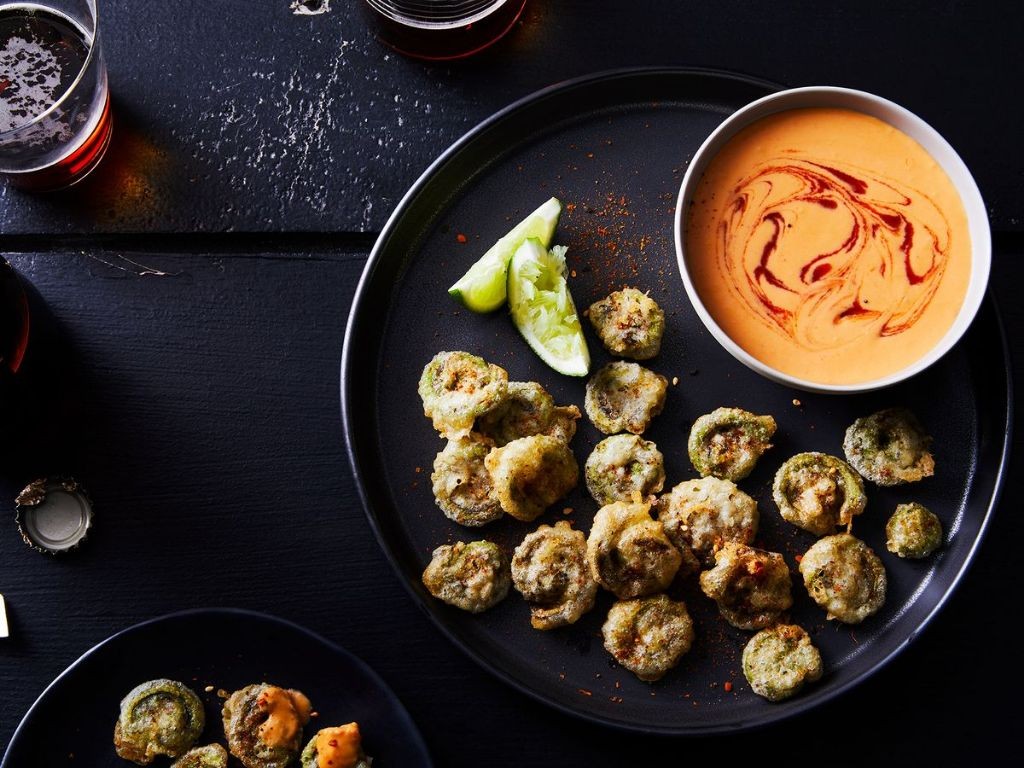 Fiddlehead Tempura with Dipping Sauce