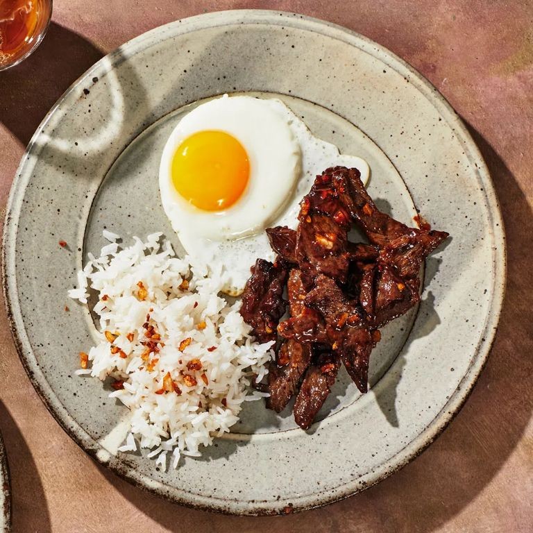 Filipino Tapsilog (Beef Tapa with Garlic Rice and Egg)