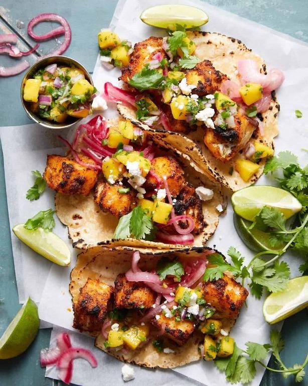 Fish Fillet Tacos with Mango Salsa
