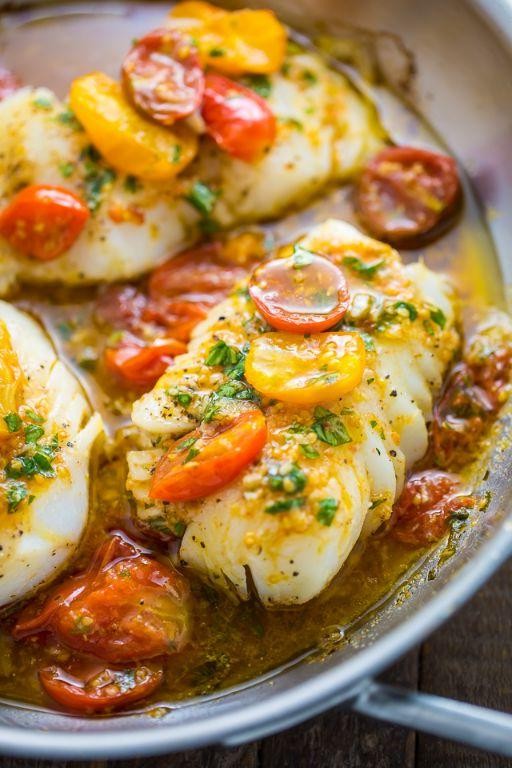 Fish Fillet with Tomato Basil Sauce